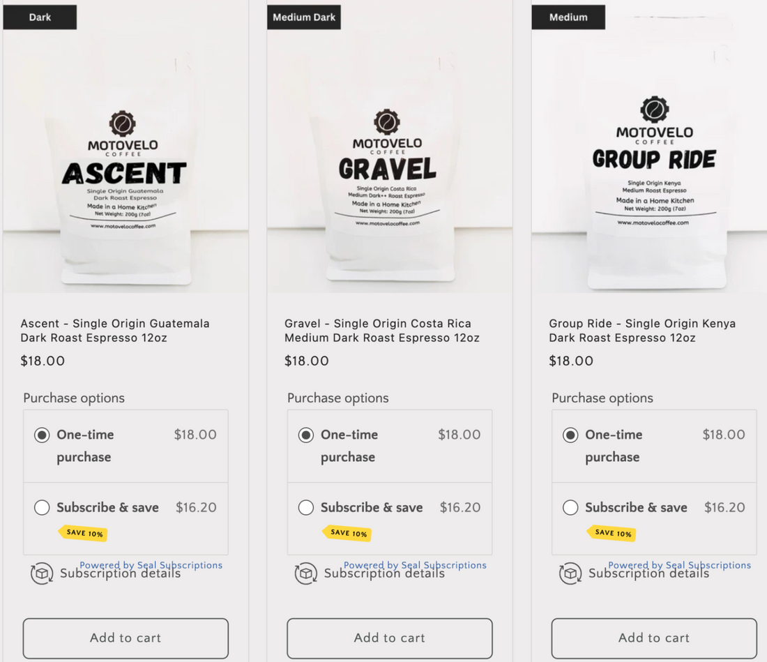 NEW Motovelo Coffee Subscription