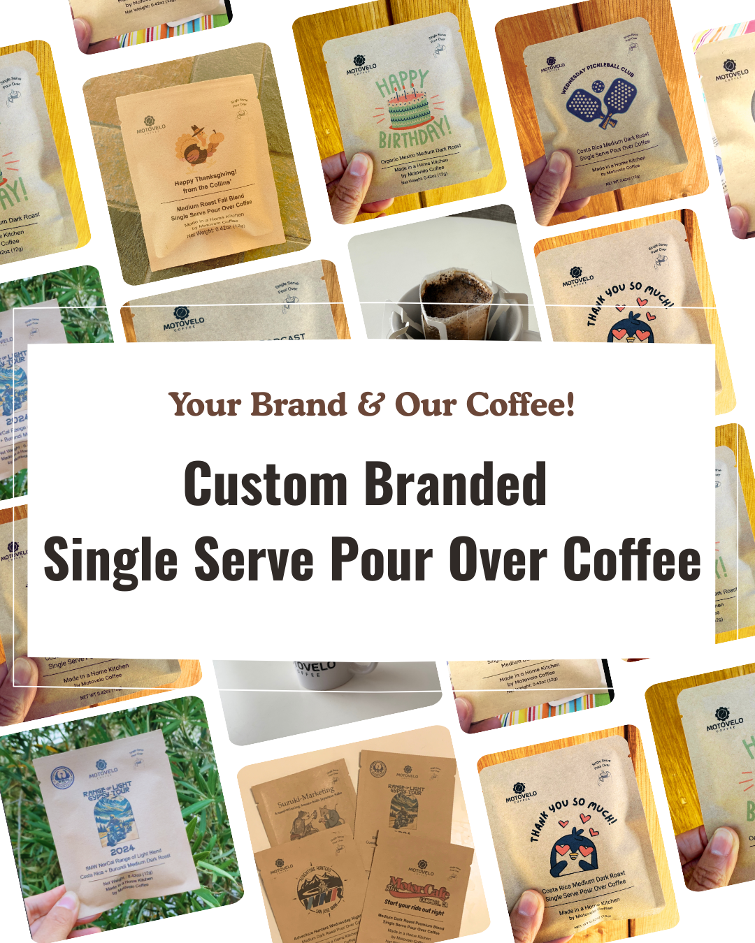 Custom Branded Single Serve Pour Over Coffee – Motovelo Coffee